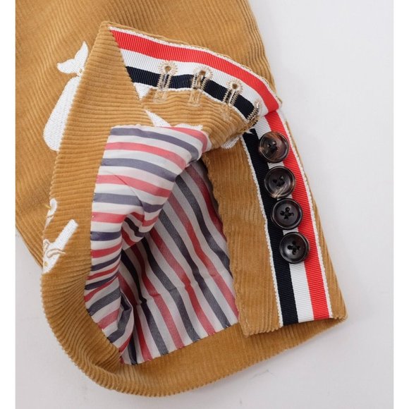 Thom Browne suit 0 / 36 suit jacket pants corduroy embroidered Hector Whale - Picture 15 of 16